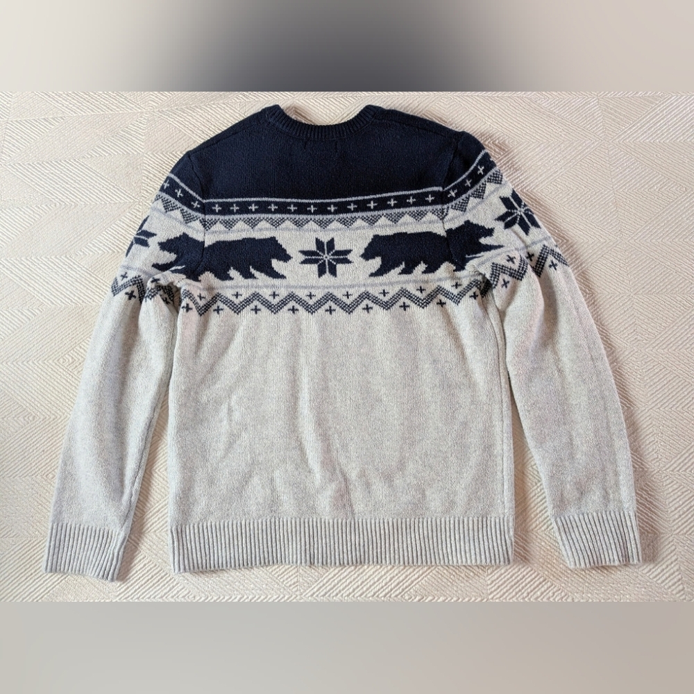 Old Navy Fair Isle Knit Sweater Men's Blue & Gray Medium